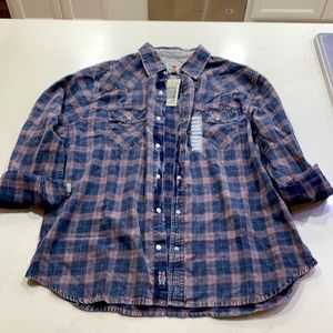 Desert Son Flag & Anthem Indigo Dyed Button Down XL Dierks Bentley